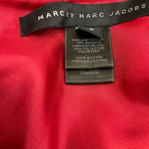 π₯ Y2K Marc by Marc Jacobsβ100% Silk Sash Red Check Cocktail Dress Size 10 - Picture 3 of 12